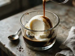 Café affogato : je verse l&rsquo;espresso sur la glace vanille et le dessert est prêt en 30 secondes