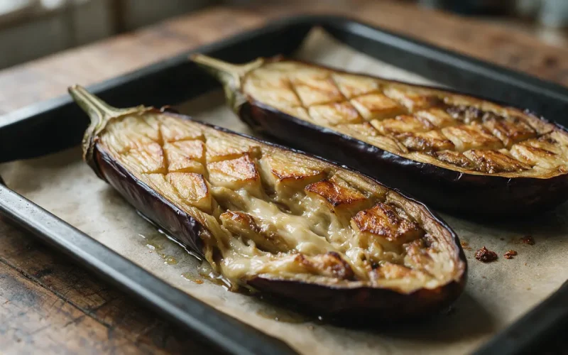 Aubergine au four : je la prépare avec un seul ingrédient et elle ressort fondante et dorée à souhait